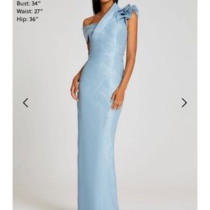 Teri Jon, Metallic Jacquard Ruffle Gown size 6, powder blue formal gown